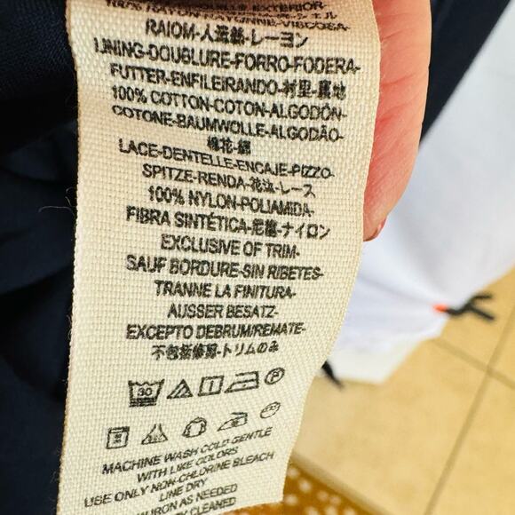 Free People Navy Boho Cottage Core Teared Lace Hi Low Maxi Dress Bell Sleeve 2 - Picture 8 of 16